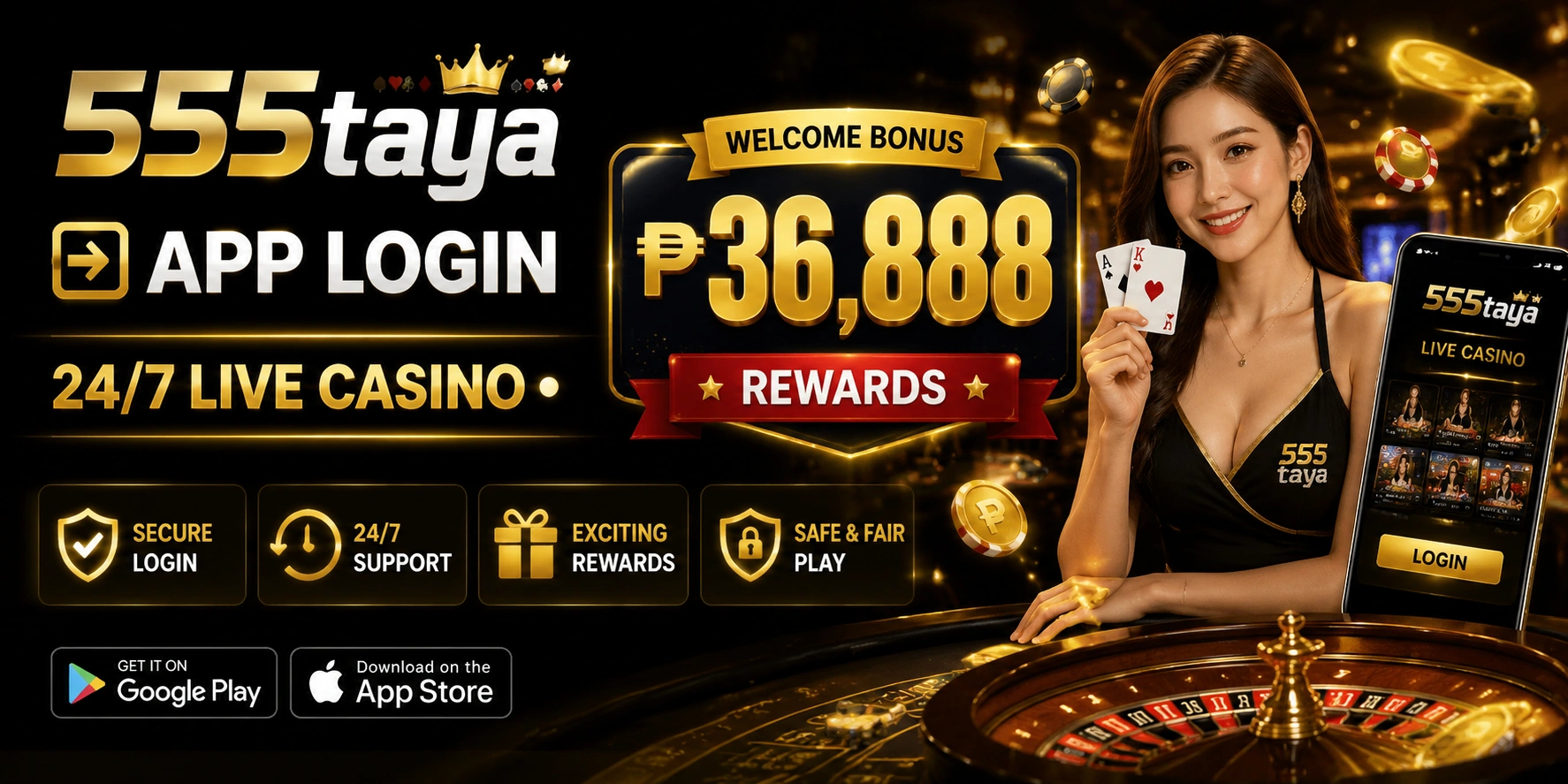 555Taya live casino banner 2