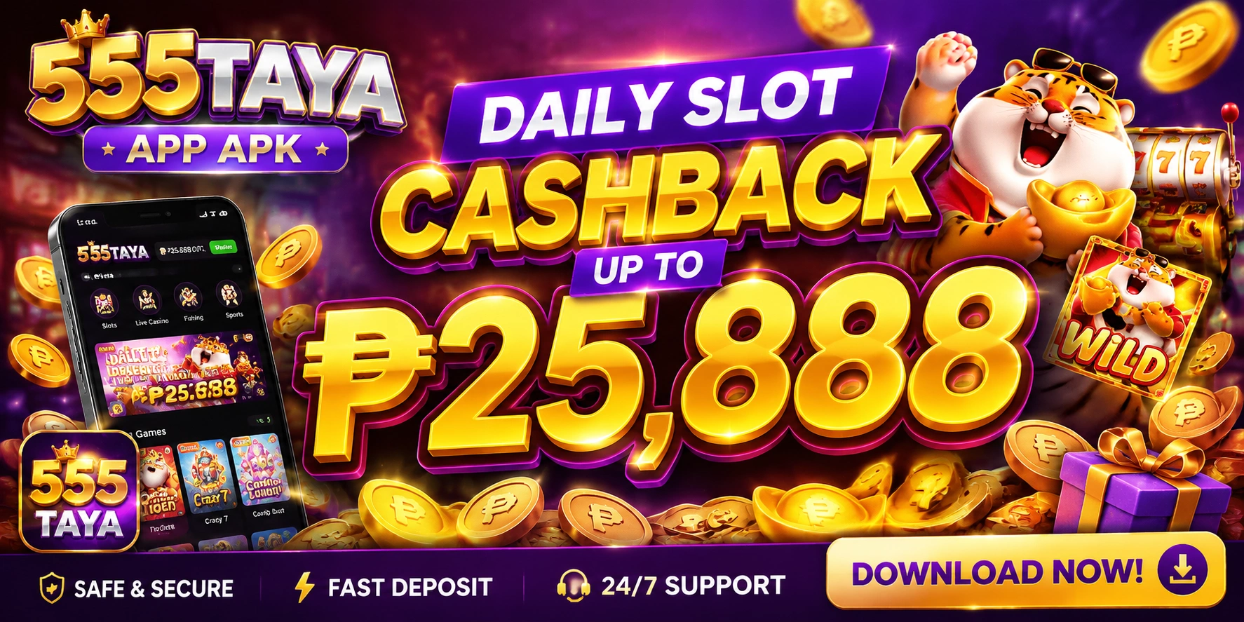 555Taya slot banner 1