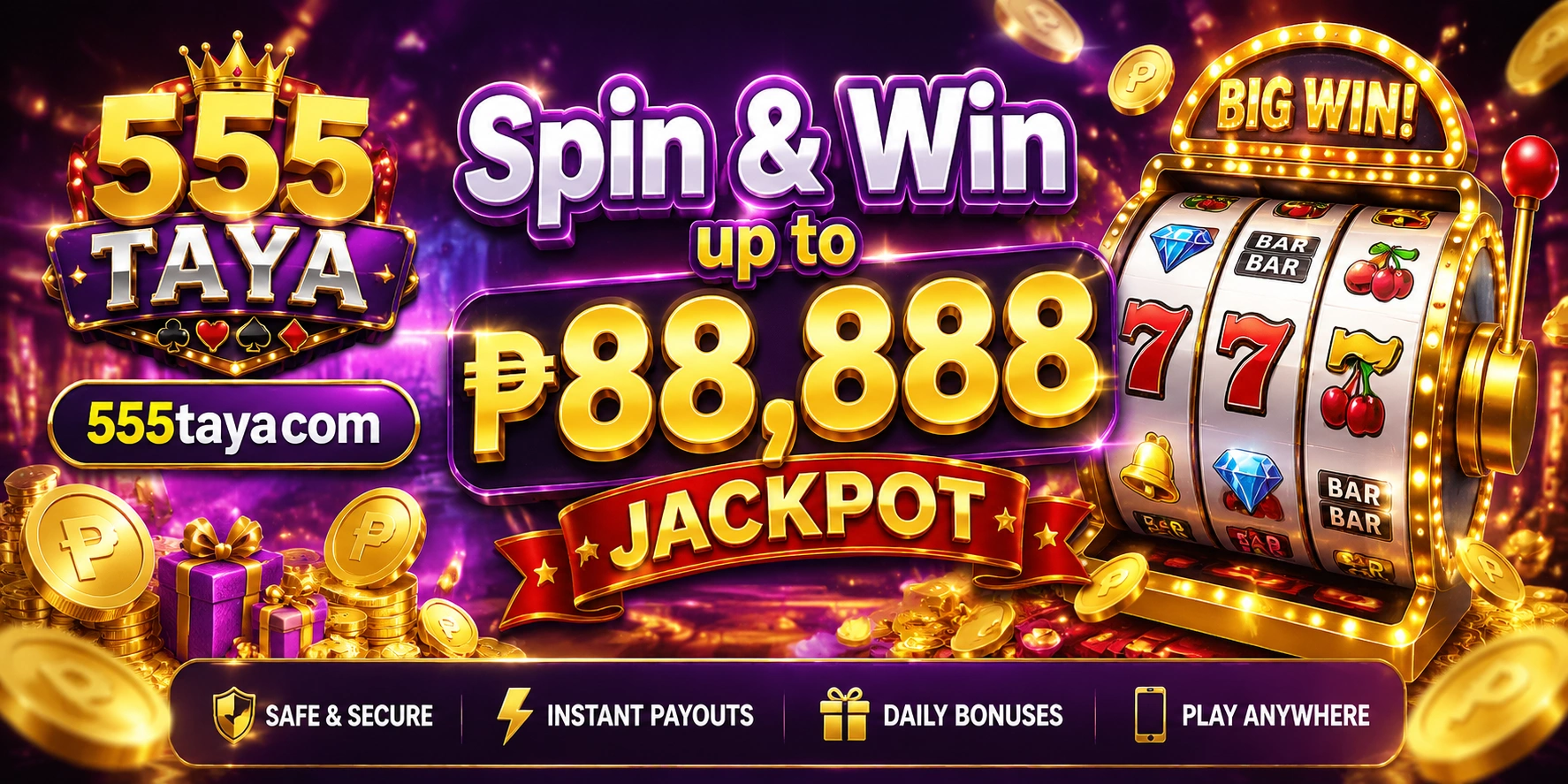 555Taya slot banner 2