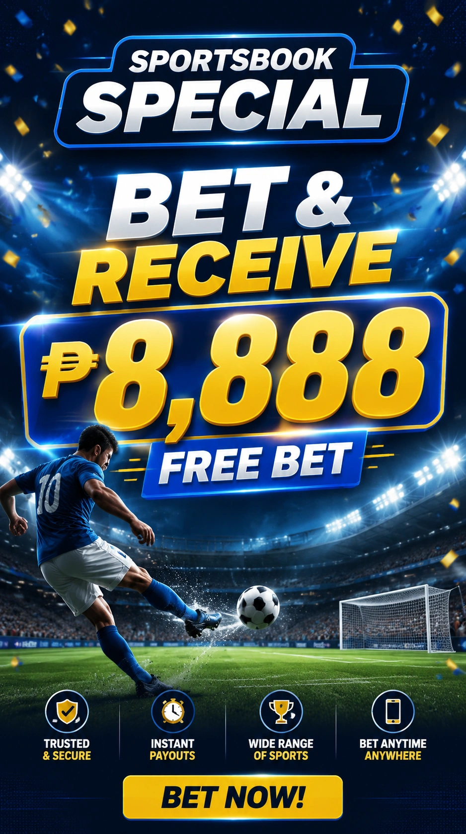 Sports betting banner showing football and live odds on 555taya.pro